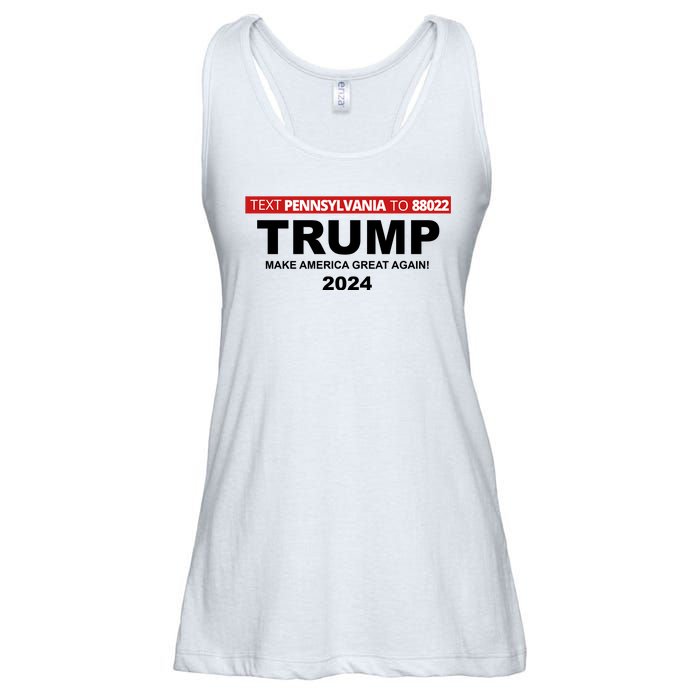 Text Pennsylvania To 88022 Trump Make America Great Again 2024 Ladies Essential Flowy Tank