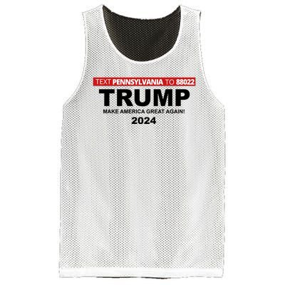 Text Pennsylvania To 88022 Trump Make America Great Again 2024 Mesh Reversible Basketball Jersey Tank