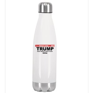 Text Pennsylvania To 88022 Trump Make America Great Again 2024 Stainless Steel Insulated Water Bottle