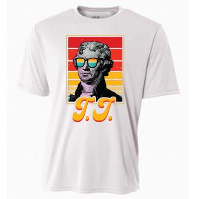 Tj President Thomas Jefferson Retro Patriotic 4th Of July Cooling Performance Crew T-Shirt