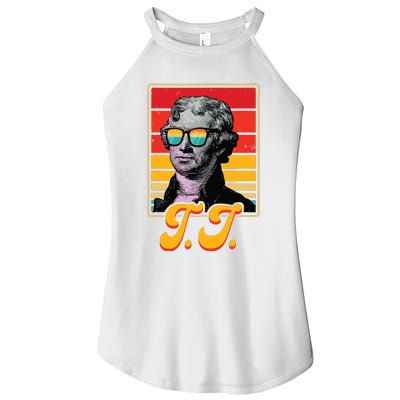 Tj President Thomas Jefferson Retro Patriotic 4th Of July Women’s Perfect Tri Rocker Tank