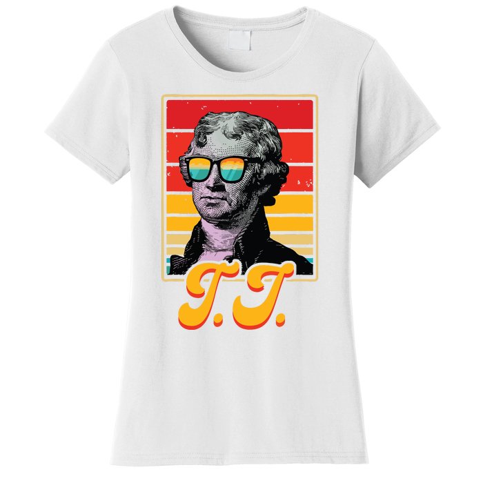 Tj President Thomas Jefferson Retro Patriotic 4th Of July Women's T-Shirt