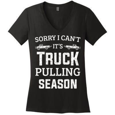Truck Pulling Tractor Pulling Pull Truck Women's V-Neck T-Shirt