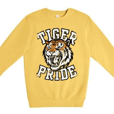 Tiger Pride Tiger Mascot School Sports Team Premium Crewneck Sweatshirt