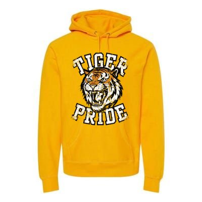 Tiger Pride Tiger Mascot School Sports Team Premium Hoodie