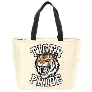 Tiger Pride Tiger Mascot School Sports Team Zip Tote Bag