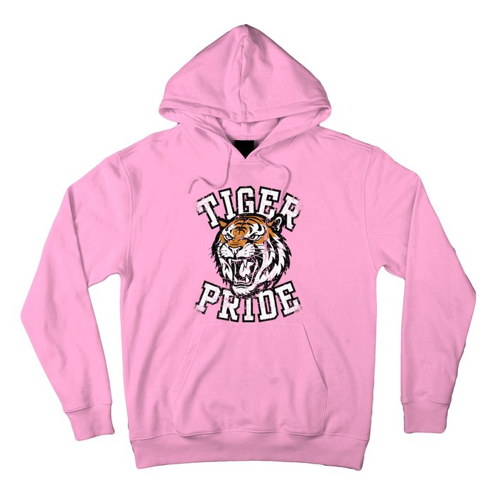 Tiger Pride Tiger Mascot School Sports Team Hoodie