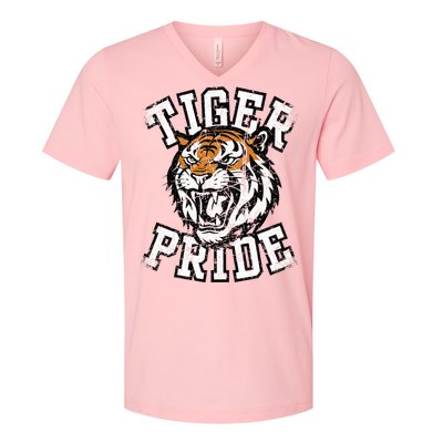 Tiger Pride Tiger Mascot School Sports Team V-Neck T-Shirt