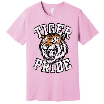 Tiger Pride Tiger Mascot School Sports Team Premium T-Shirt