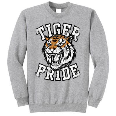 Tiger Pride Tiger Mascot School Sports Team Tall Sweatshirt