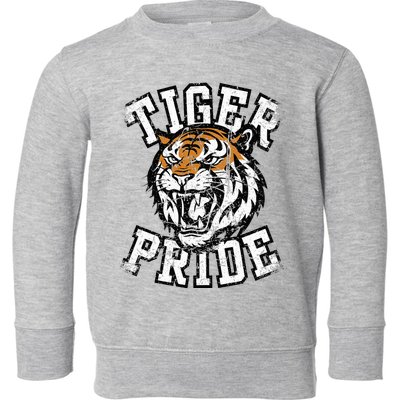 Tiger Pride Tiger Mascot School Sports Team Toddler Sweatshirt