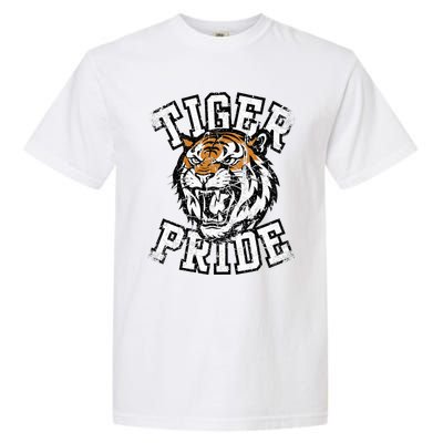 Tiger Pride Tiger Mascot School Sports Team Garment-Dyed Heavyweight T-Shirt