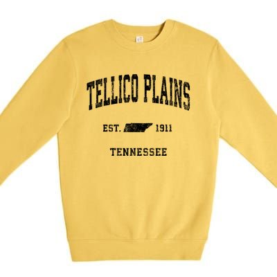 Tellico Plains Tennessee Tn Vintage Athletic Sports Premium Crewneck Sweatshirt