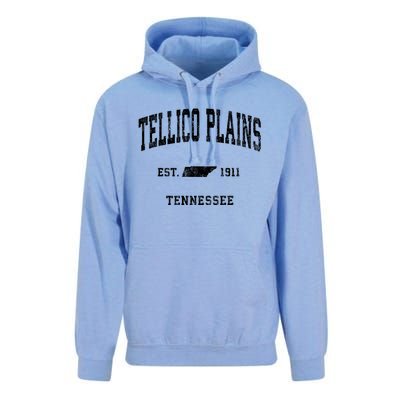 Tellico Plains Tennessee Tn Vintage Athletic Sports Unisex Surf Hoodie