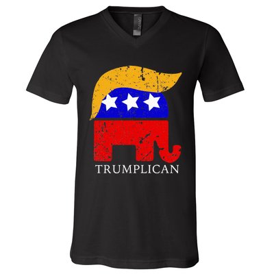 Trumplican Potus Trump Support Republican Conservative V-Neck T-Shirt