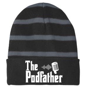 The Podcaster Striped Beanie with Solid Band