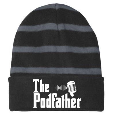 The Podcaster Striped Beanie with Solid Band