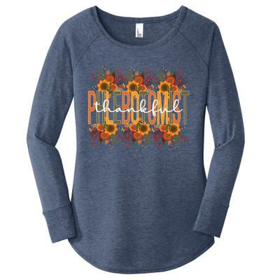 Thankful Phlebotomist Thanksgiving Phlebotomy Funny Gift Women's Perfect Tri Tunic Long Sleeve Shirt