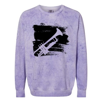 Trumpet Player Colorblast Crewneck Sweatshirt