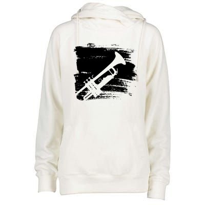 Trumpet Player Womens Funnel Neck Pullover Hood