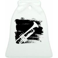 Trumpet Player Ceramic Bell Ornament