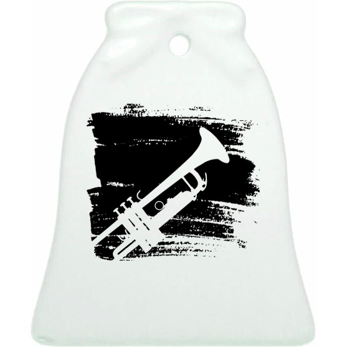 Trumpet Player Ceramic Bell Ornament