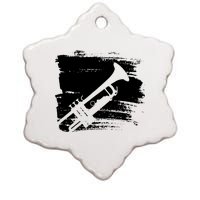 Trumpet Player Ceramic Star Ornament