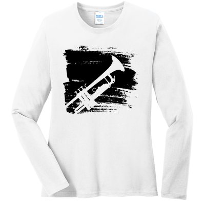 Trumpet Player Ladies Long Sleeve Shirt