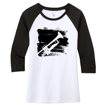 Trumpet Player Women's Tri-Blend 3/4-Sleeve Raglan Shirt