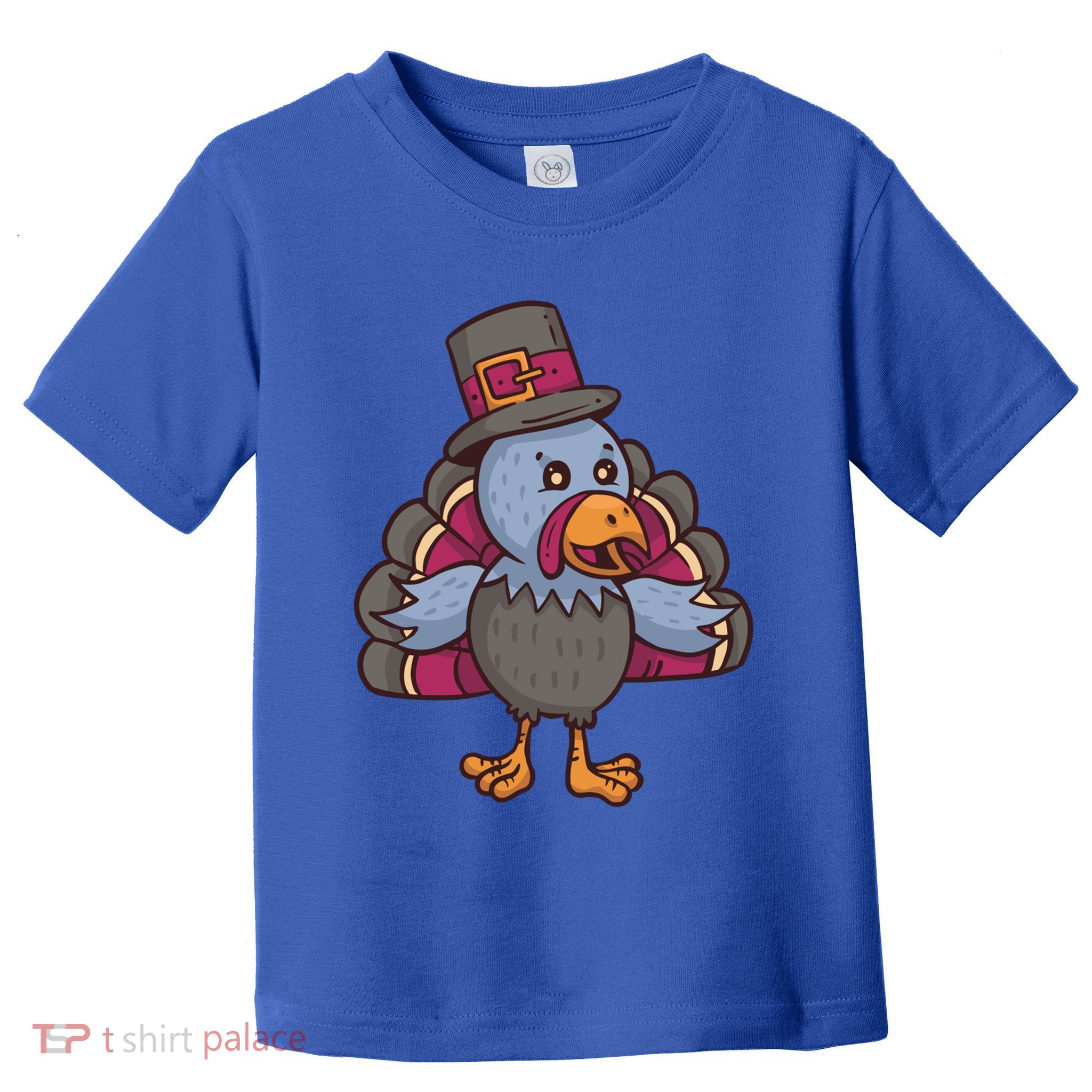 Turkey Pilgrim Thanksgiving Cartoon Thanks Gratitude Gift Toddler T-Shirt