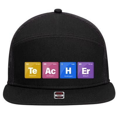 Teacher Periodic Table 7 Panel Mesh Trucker Snapback Hat