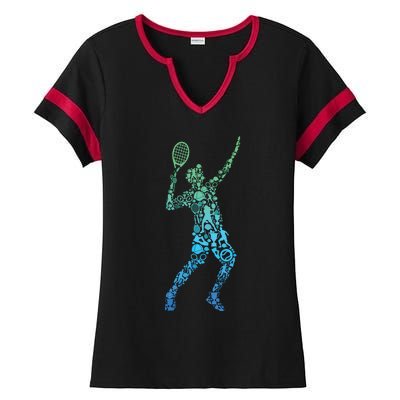 Tennis Player Ladies Halftime Notch Neck Tee