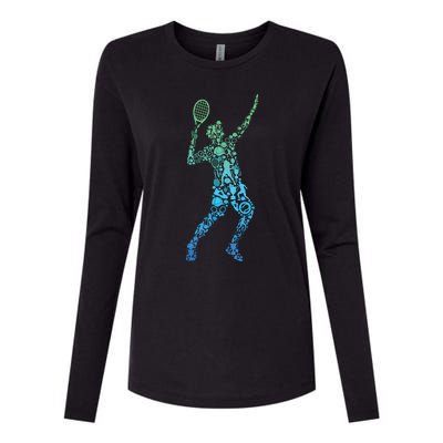 Tennis Player Womens Cotton Relaxed Long Sleeve T-Shirt