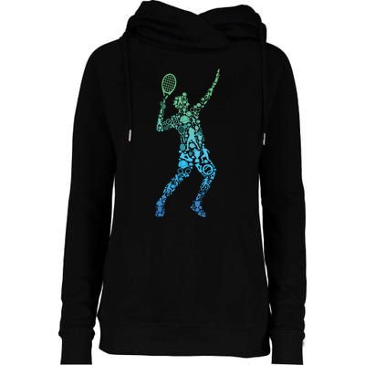 Tennis Player Womens Funnel Neck Pullover Hood