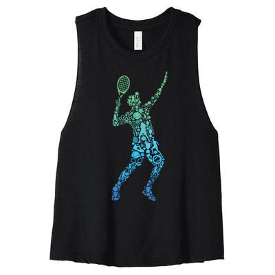 Tennis Player Women's Racerback Cropped Tank