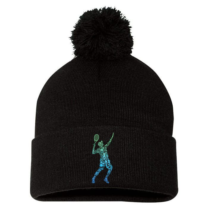 Tennis Player Pom Pom 12in Knit Beanie