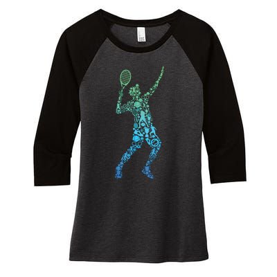 Tennis Player Women's Tri-Blend 3/4-Sleeve Raglan Shirt