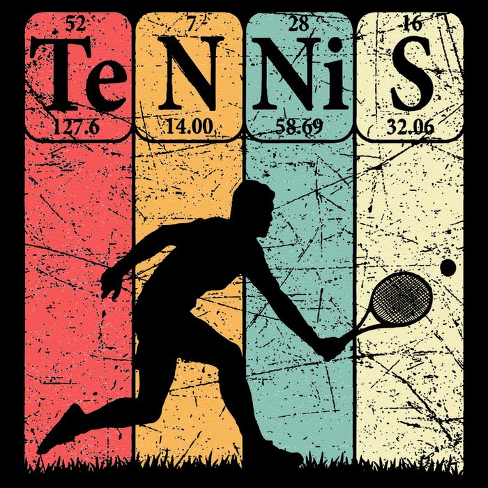 Tennis Periodic Table Elements Tennis Player Nerd Vintage Button