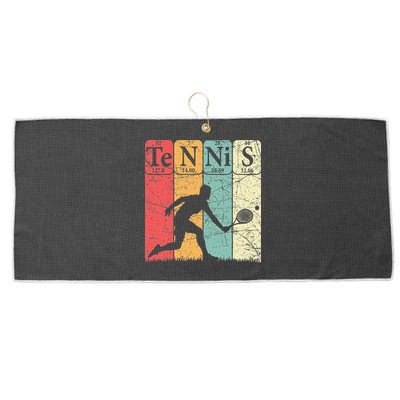 Tennis Periodic Table Elements Tennis Player Nerd Vintage Large Microfiber Waffle Golf Towel