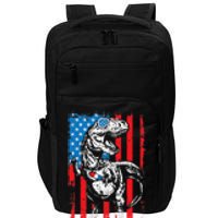 Trex Popsicle USA Flag Funny 4th Of July Dinosaur Gift Impact Tech Backpack