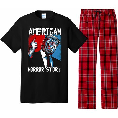 Trump President Usa Flag Halloween Horror Story Costumes Pajama Set