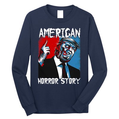 Trump President Usa Flag Halloween Horror Story Costumes Long Sleeve Shirt