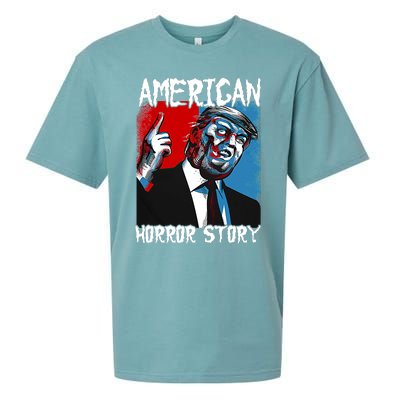 Trump President Usa Flag Halloween Horror Story Costumes Sueded Cloud Jersey T-Shirt