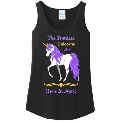 The Prettiest Unicorns Are Born In April Ladies Essential Tank