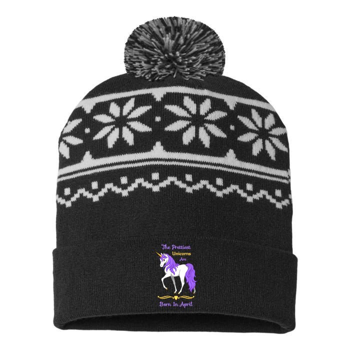 The Prettiest Unicorns Are Born In April USA-Made Snowflake Beanie