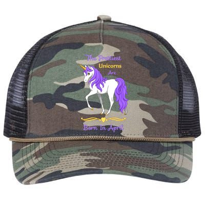 The Prettiest Unicorns Are Born In April Retro Rope Trucker Hat Cap