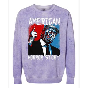 Trump President Usa Flag Halloween Horror Story Costumes Colorblast Crewneck Sweatshirt