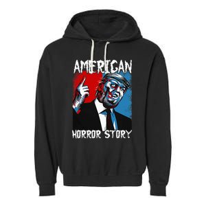 Trump President Usa Flag Halloween Horror Story Costumes Garment-Dyed Fleece Hoodie