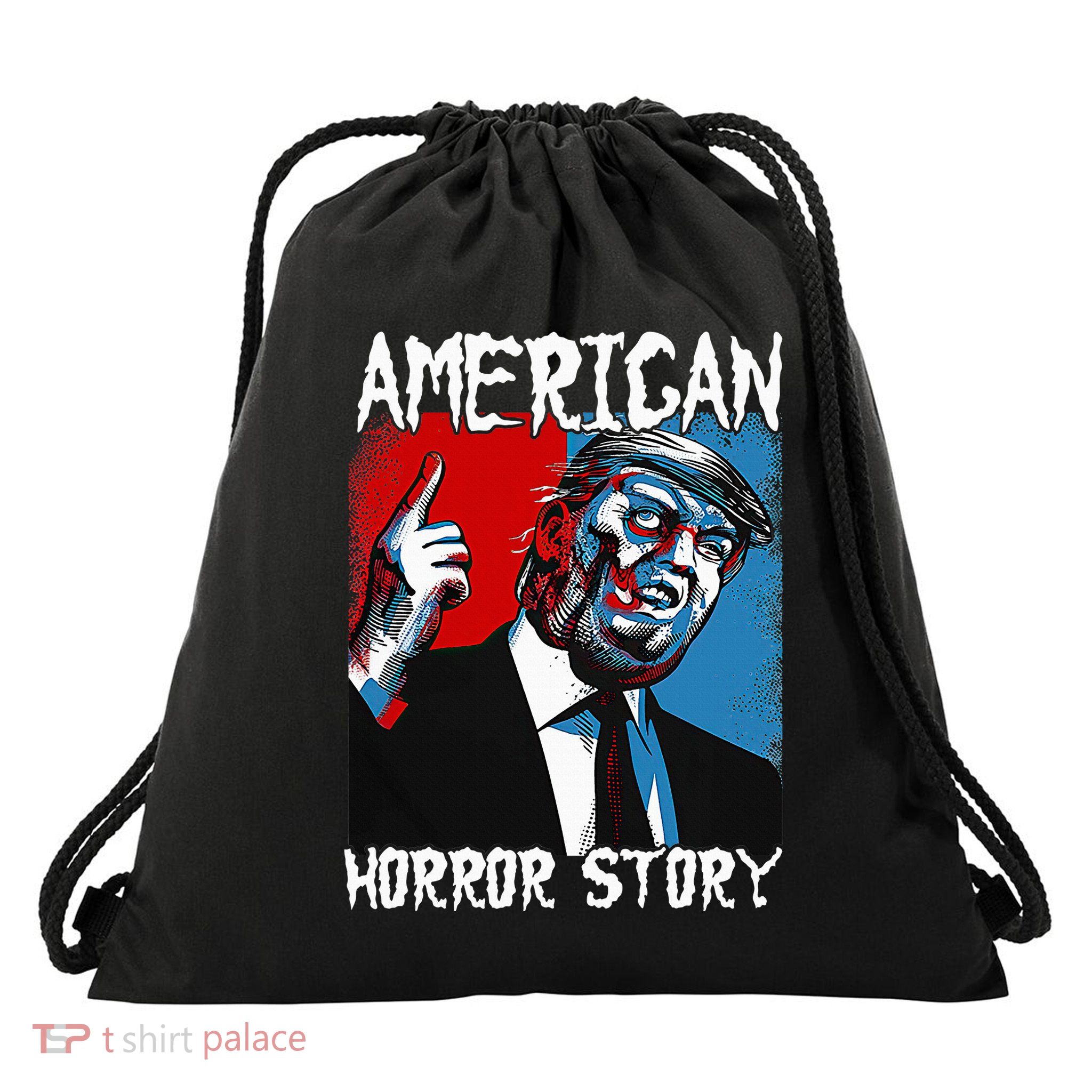 Trump President Usa Flag Halloween Horror Story Costumes Drawstring Bag