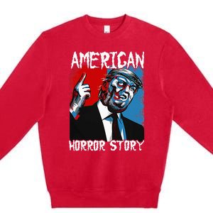 Trump President Usa Flag Halloween Horror Story Costumes Premium Crewneck Sweatshirt